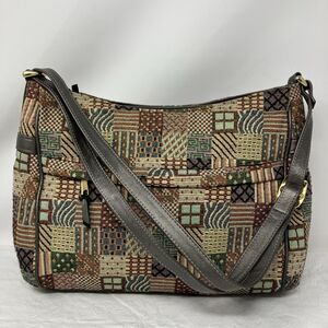 Vintage SAS Purse Shoulder Bag Multicolor Patchwork Tapestry Jacquard EUC